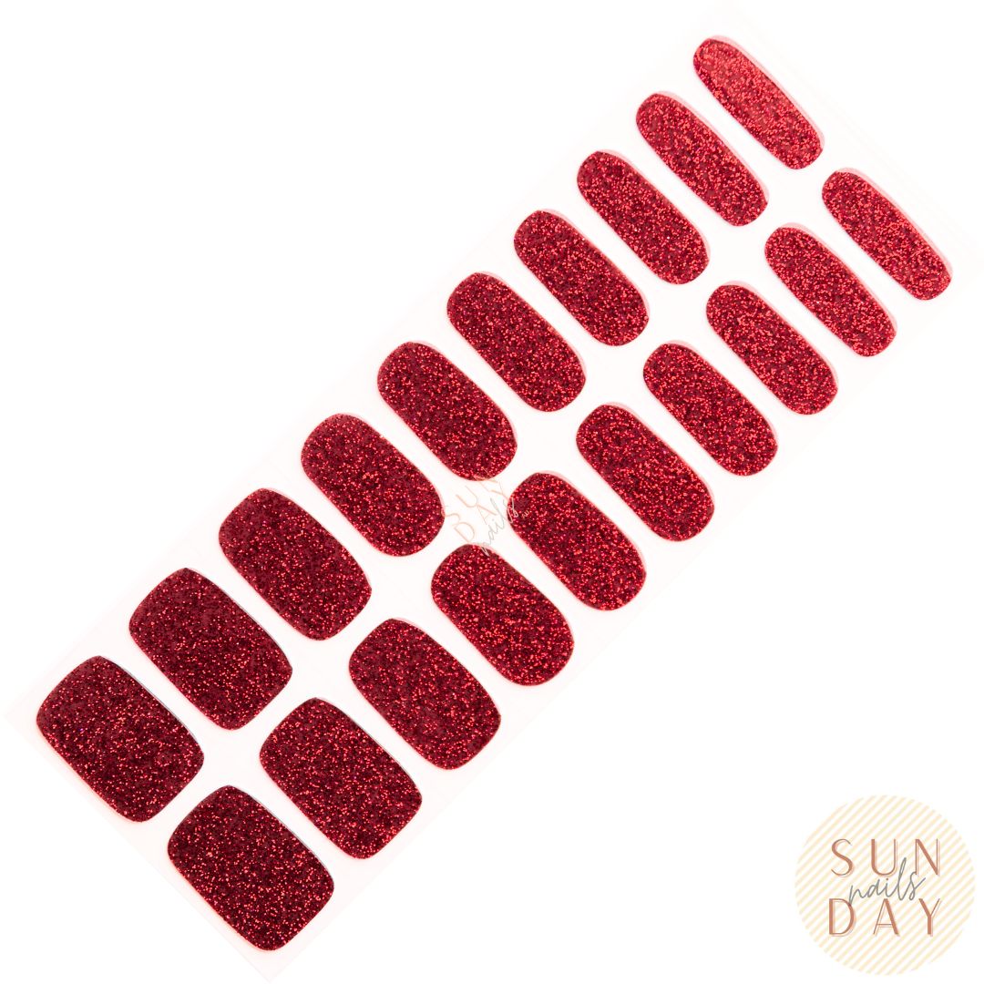 Ruby Sparkles Semi Cured Gel Nail Sticker Kit  (Christmas Limited Edition) | Sunday Nails AU