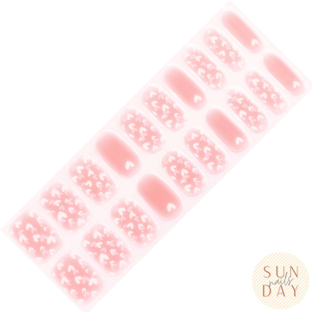 Confetti Hearts Semi Cured Gel Nail Sticker Kit (Valentines) | Sunday Nails AU