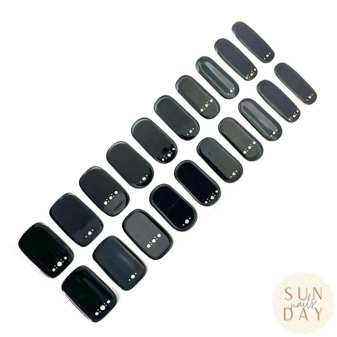 Black Gem 3D Semi Cured Gel Nail StickerKit - Sunday Nails AU - Semi Cured Gel Nails