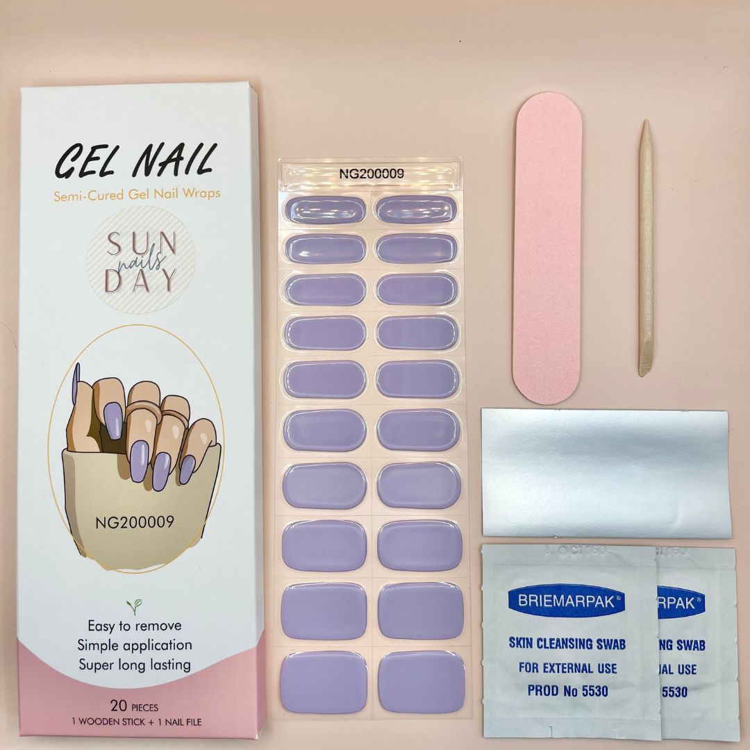 Lilac Semi Cured Gel Nail Sticker Kit - Sunday Nails AU - Semi Cured Gel Nails