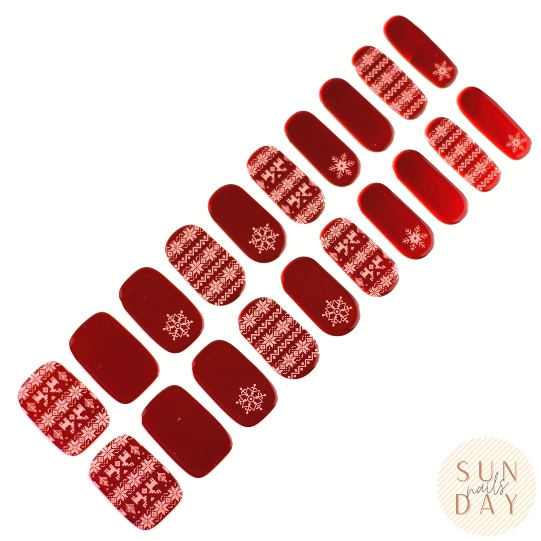 Christmas Sweater Semi Cured Gel Nail Sticker Kit  (Christmas Limited Edition) | Sunday Nails AU