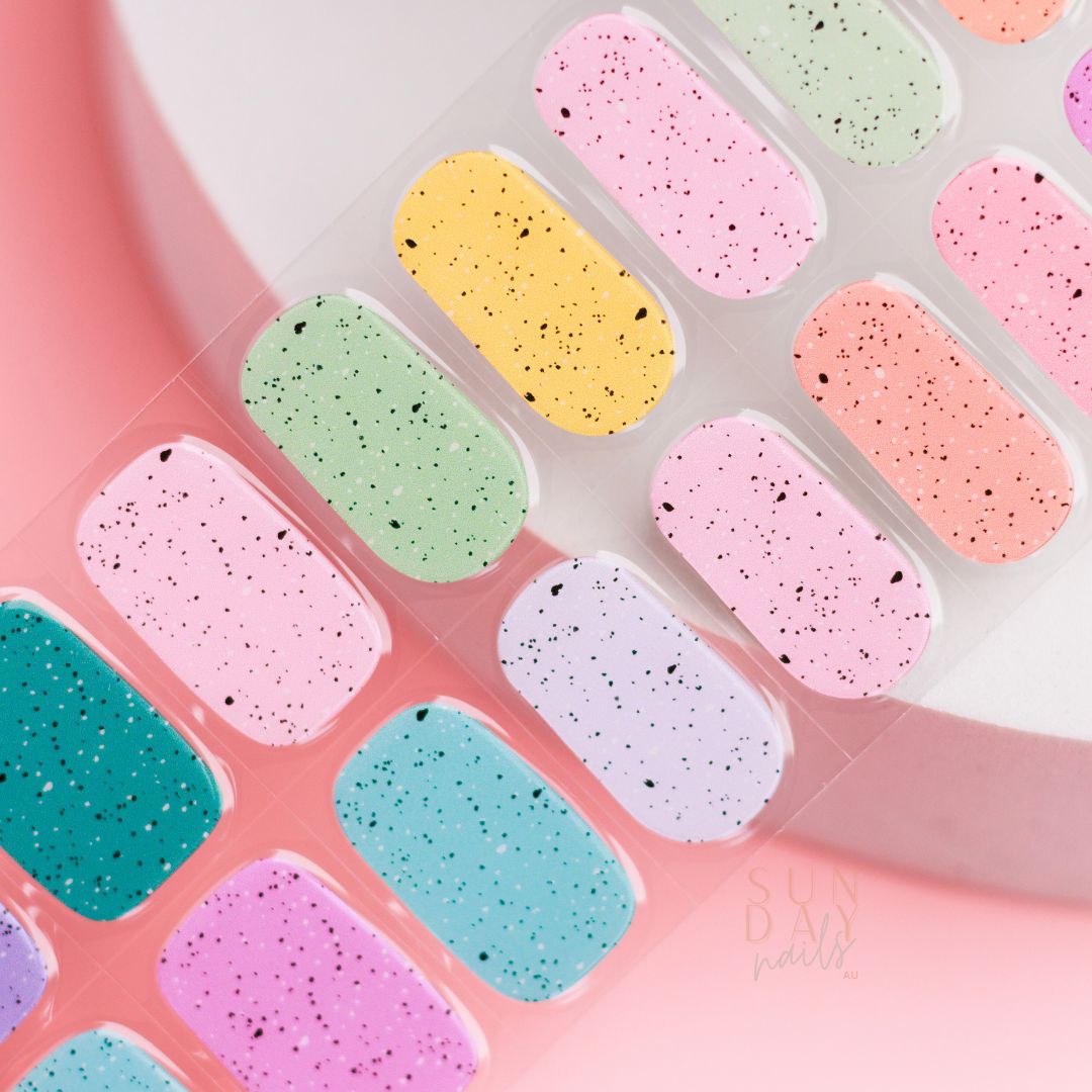 Speckled Delight Semi Cured Gel Nail Sticker Kit | Sunday Nails AU ( Easter Limited Edition )