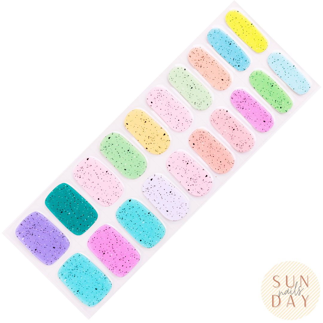 Speckled Delight Semi Cured Gel Nail Sticker Kit | Sunday Nails AU ( Easter Limited Edition )